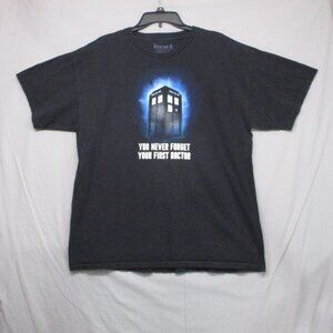 Doctor Who Graphic Print T-Shirt Black Men Size | XL